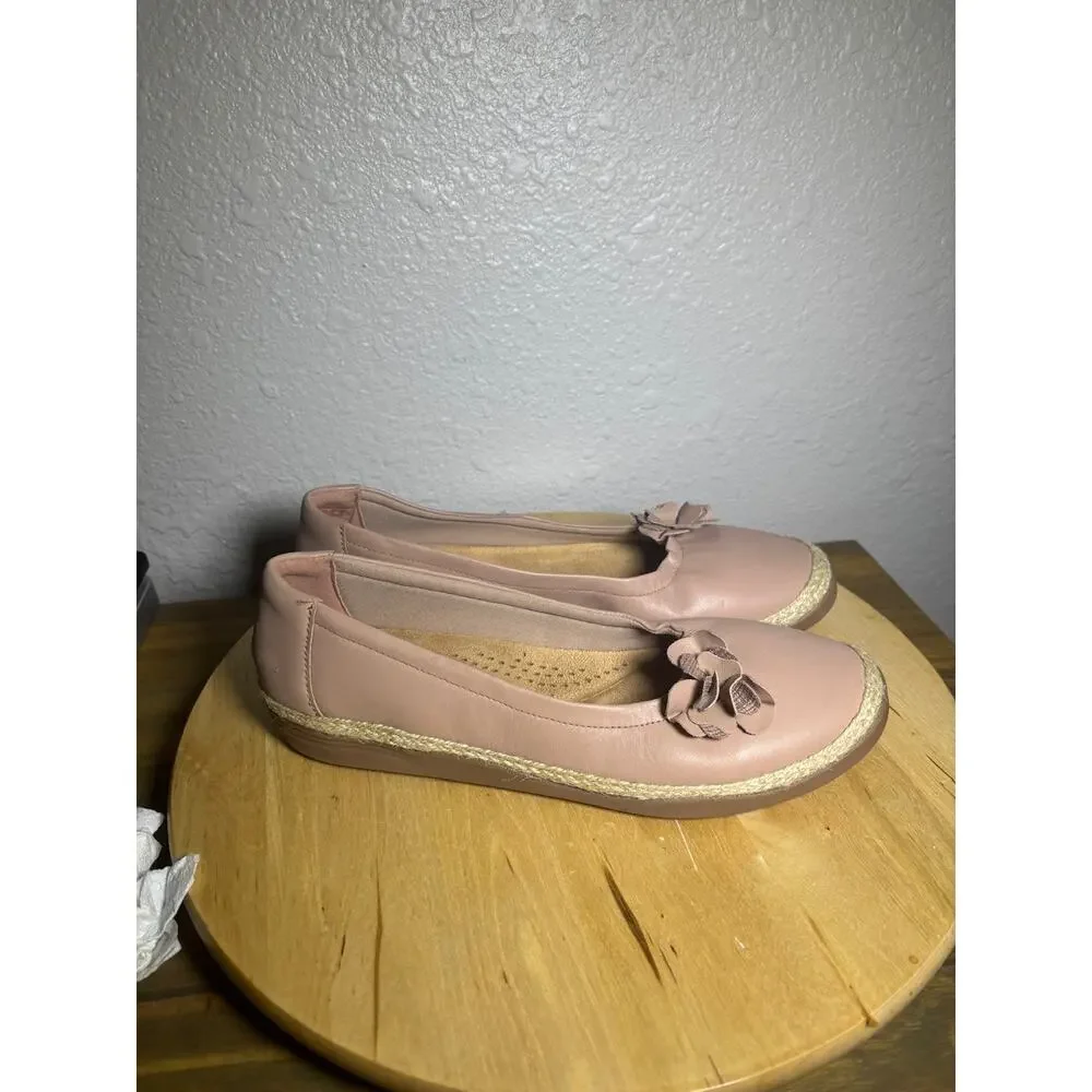 Clarks Collection Ultimate Comfort Tan Leather Flats Loafers size 11 W